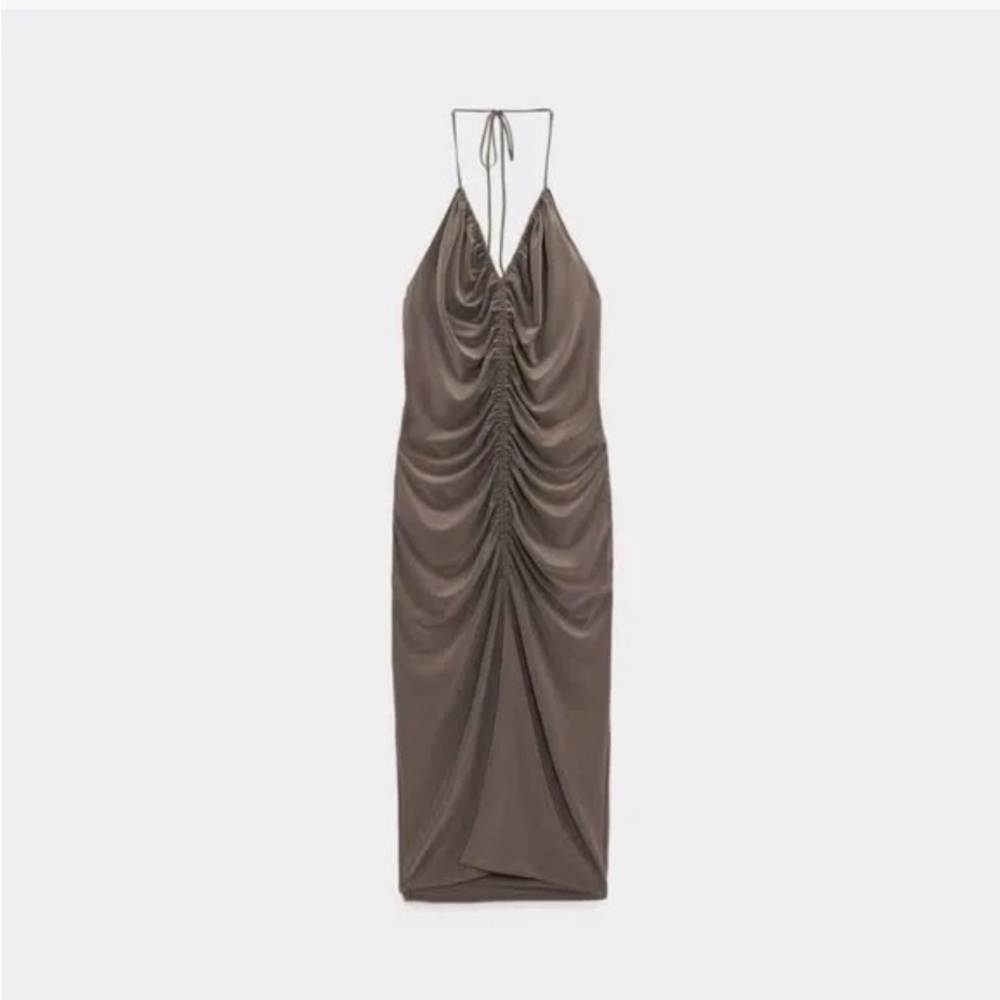 Zara Backless Brown Dress